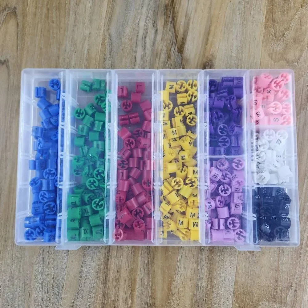 🔸️Multicolored Plastic Clothing Clip On Hanger Size Tags